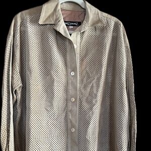 NWT VINTAGE ‘90s Leather Button Down Shirt